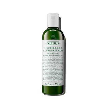 Kiehls Cucumber Herbal Alcohol-Free Toner, Gentle Facial Toner for Dry & Sensitive Skin, Leaves Skin Feeling Fresh, with Cucumber Extract, Paraben-free, Non-drying Formula, Fragrance-free
