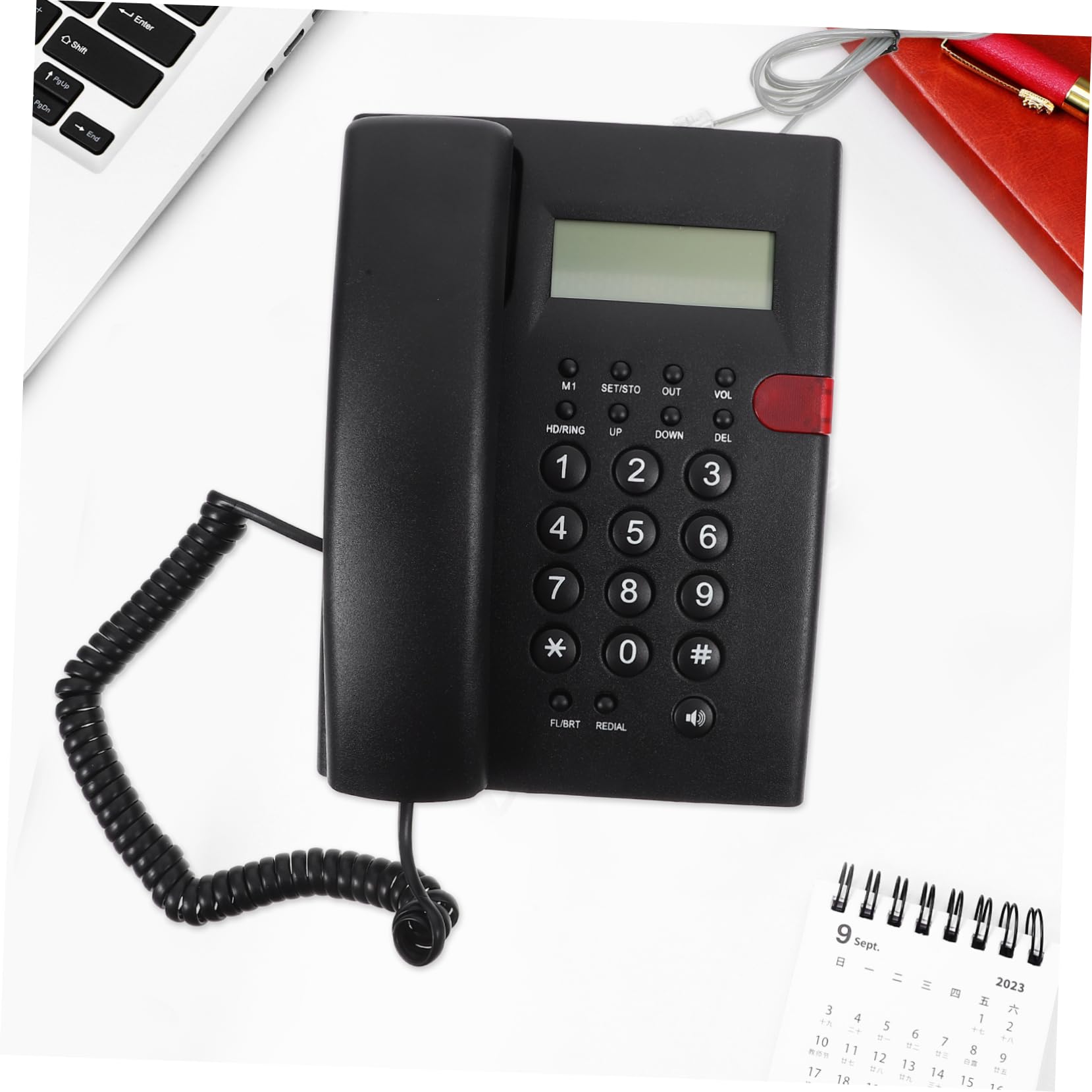 HOMSFOU Telefono Fisso Tasti Grandi per Casa Ufficio Telefoni Fissi Filo Anziani Adolescenti