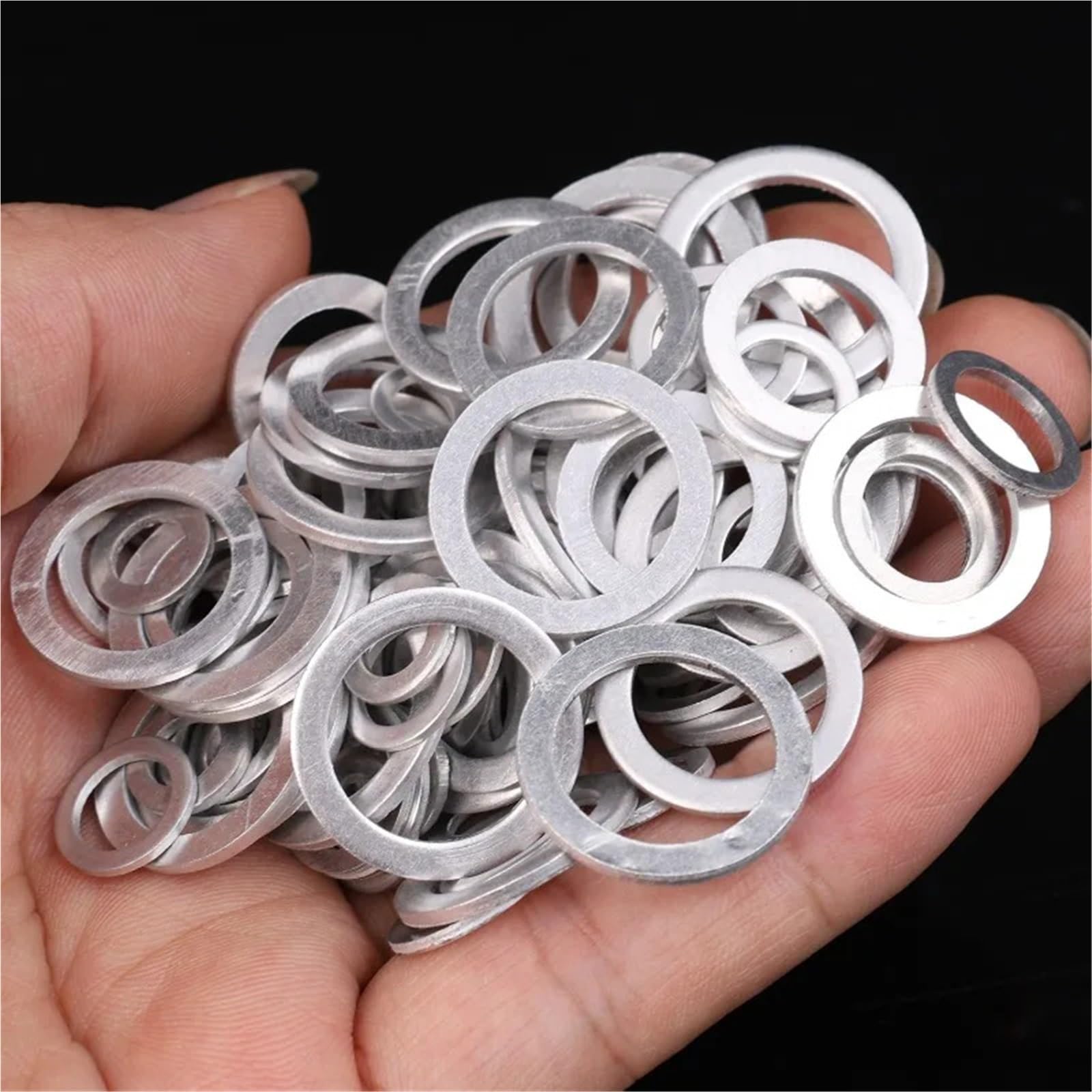 500 pièces rondelles plates en aluminium joints toriques métal ensemble de assortiment rondelle plate vidange d'huile M6-M16 Pour Vis Et éCrous