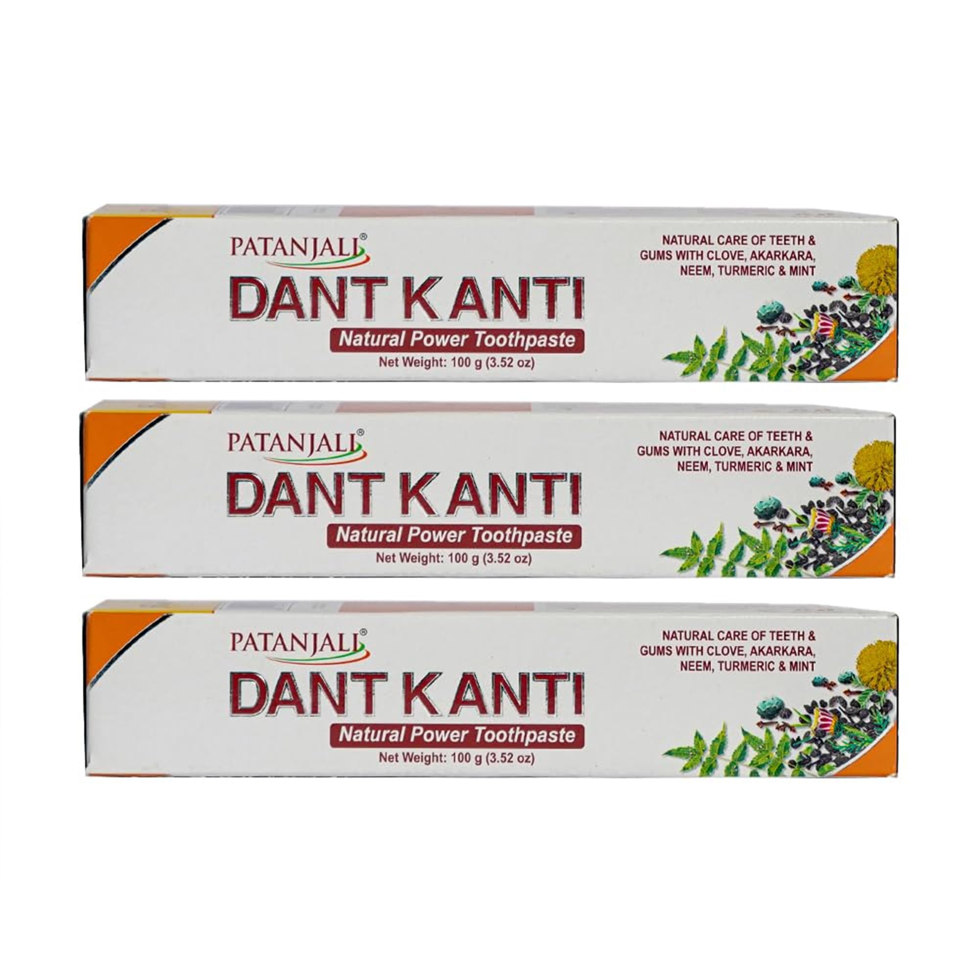 Dant Kanti Natural Toothpaste - 3.5 oz (Pack of 3) | Herbal Oral Care | Freshens Breath & Fights Plaque