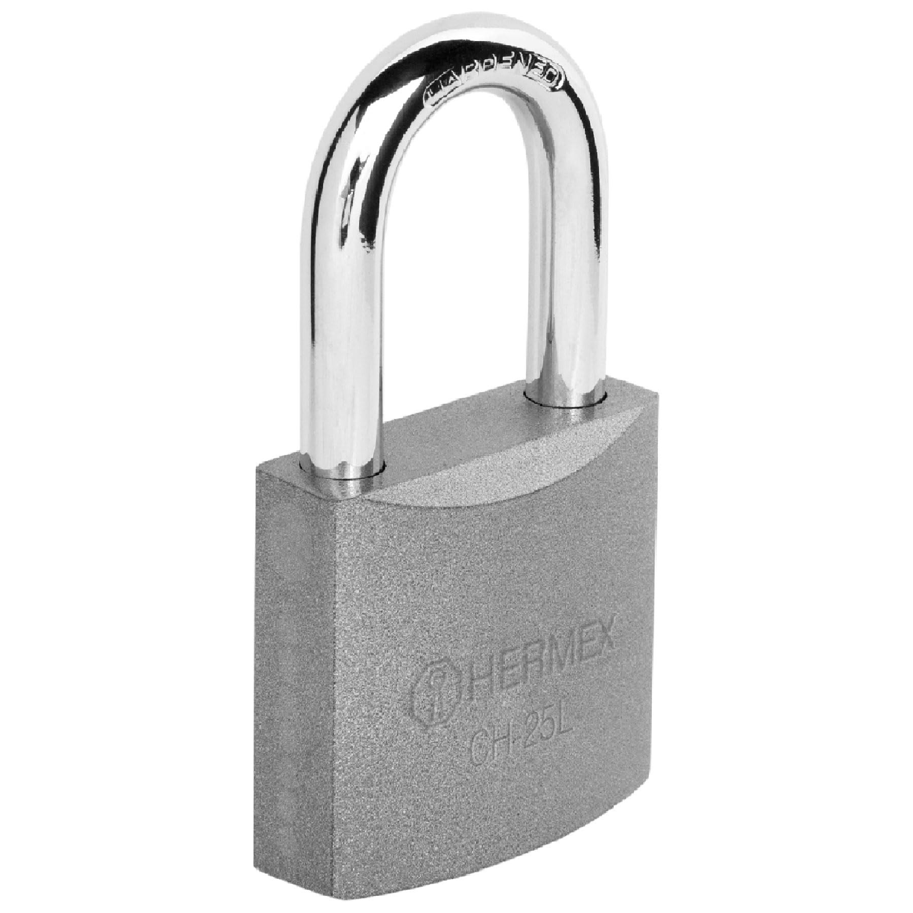 Iron padlock, 25mm long hook, blister