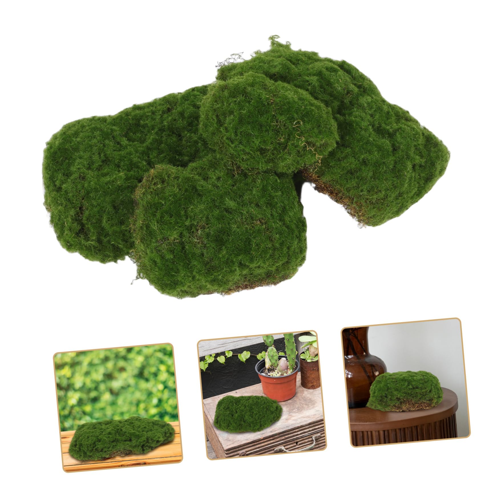 Artificial plants 4PCS Sztuczne zielone mchowe kamienie do akwarium i wróżki dekoracje ogrodowe do sezonowego wystroju rzemiosła i akcesoria ogrodowe flowers