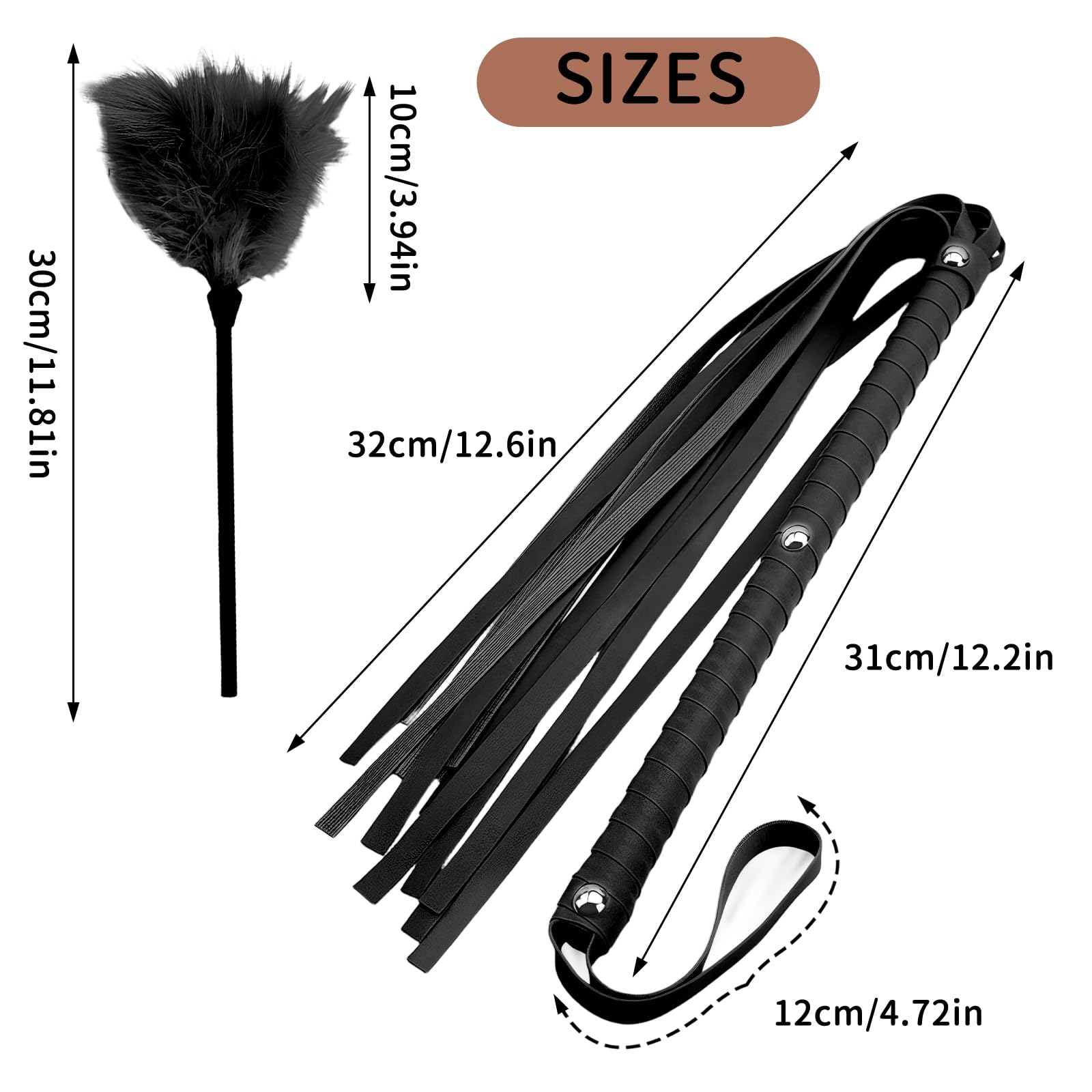 dellyy Whip Sex Set, con Whip e Bastone di Piume