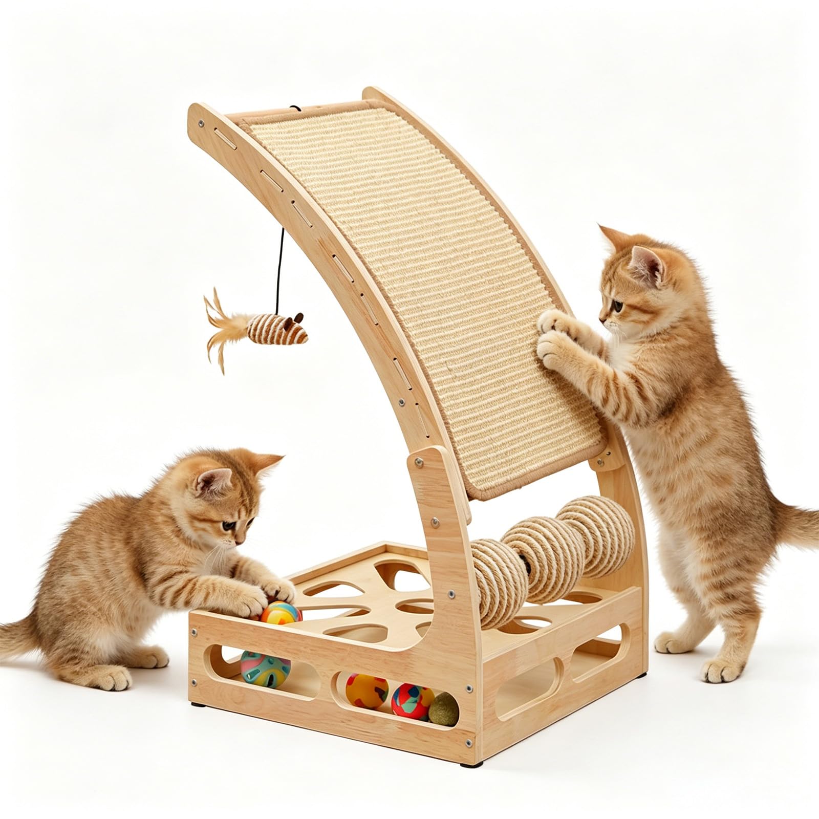 Katzen Kratzbrett, Kratzball Für Katzen, Abnehmbar Sisalmatte, intelligenzspielzeug, katzenspielzeug selbstbeschäftigung
