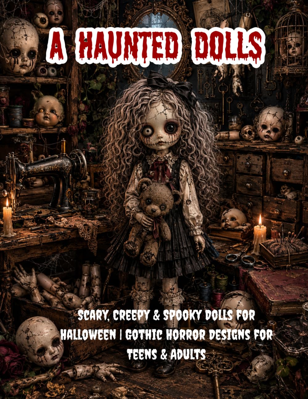 A HAUNTED DOLLS, Scary, Creepy & Spooky Dolls for Halloween | Gothic Dolls Horror Designs for Teens & Adults: A Gothic Horror Coloring Book for ... Creepy & Spooky Dolls (Creeps & Shadows)