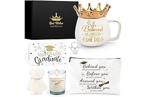 Graduation Gift Basket for Her, Crown Mug & Keychain