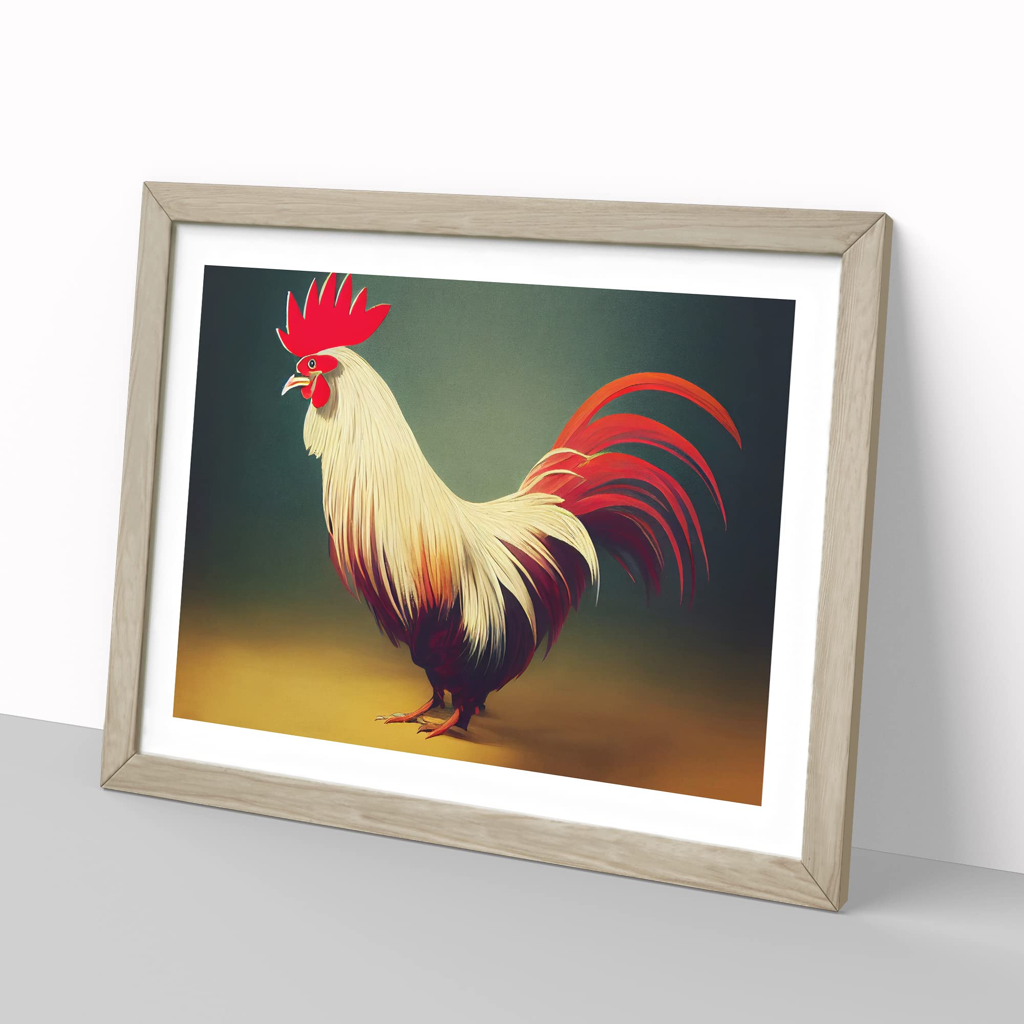 Euphoric Rooster Framed Print, Oak, A3 (46 x 34 cm) - Image 2