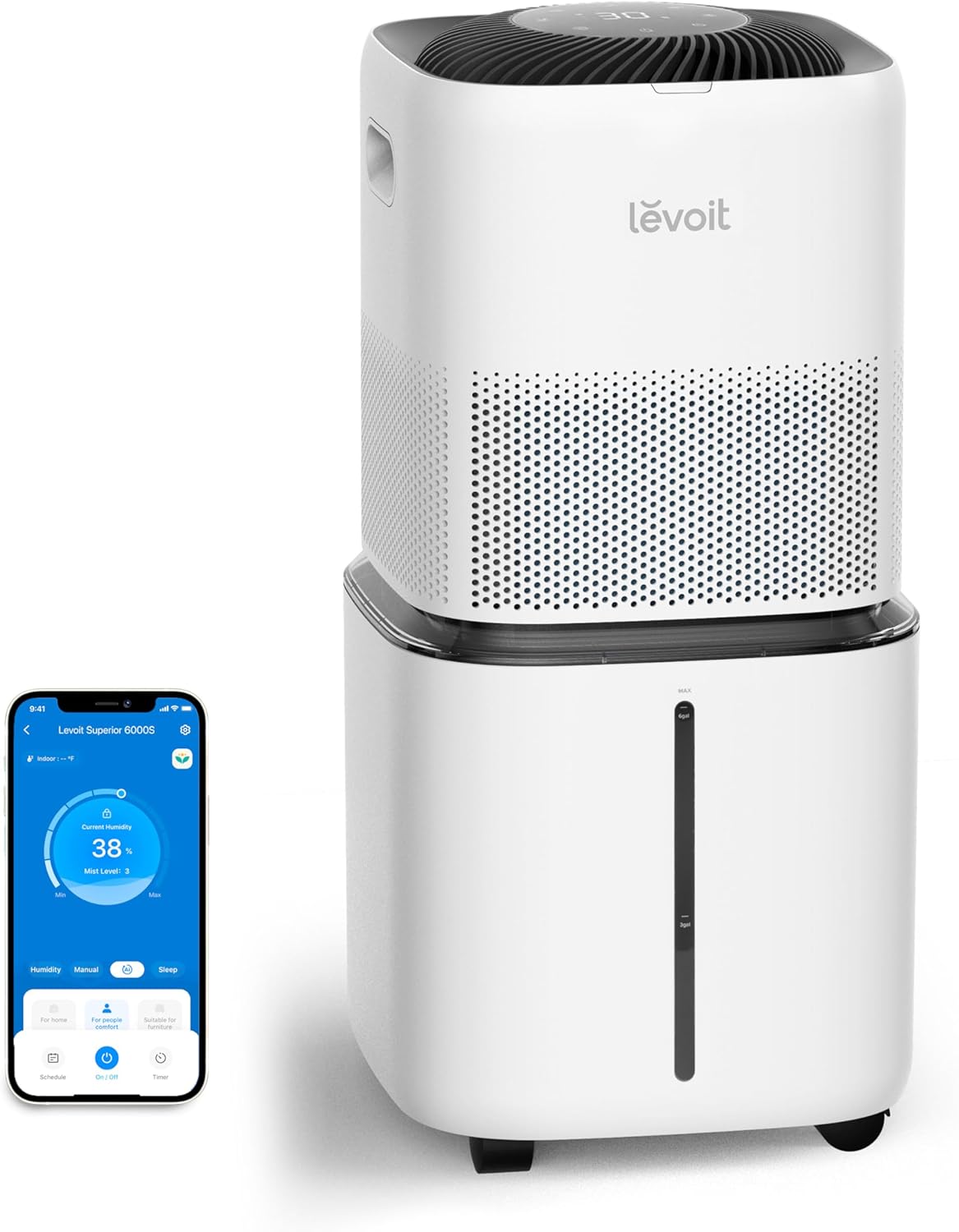 LEVOIT Superior 6000S Smart Evaporative Humidifiers for Home Whole House up to 3000ft²