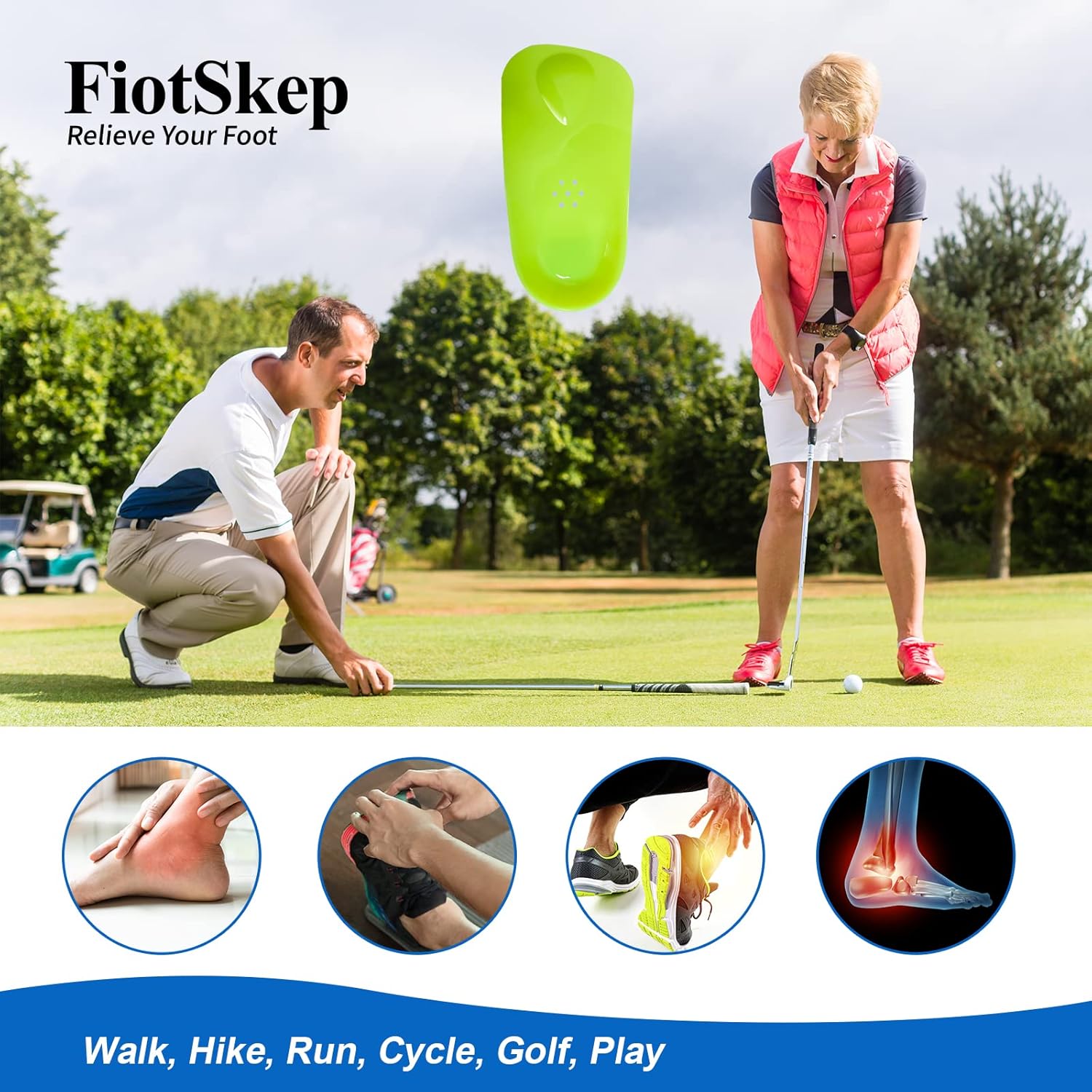 3/4 Original High Arch Inserts Firm Orthotics for Plantar Fasciitis Flat Feet Over-Pronation, Comfort Metatarsal Pad Support Insoles Relief Heel Spur Pain - Image 6