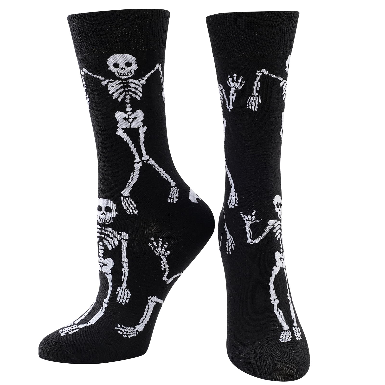 BISOUSOX Halloween Socks Women Skeleton Socks Crazy Funny Dress Colorful Novelty Cute Sock Halloween Gifts for Women Girls