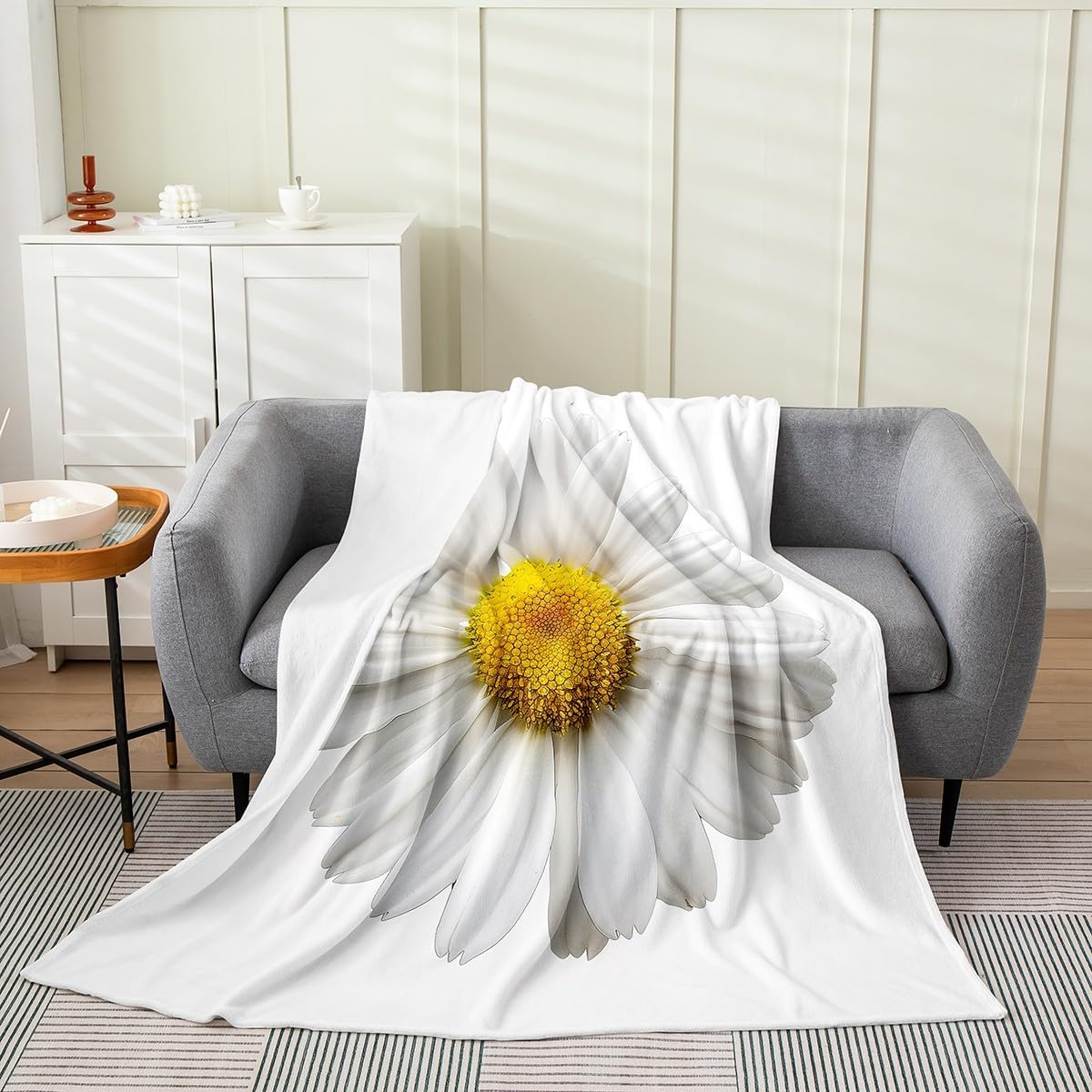 Erosebridal Sea Waves Blanket Queen 90x90, Japanese Style Luxury Soft Throw Blanket, Ukiyo-E Mount Fuji Printed Fleece Blanket for Sofa Bed Couch, Blue White Ocean Kids Boys Girls Fuzzy Blanket