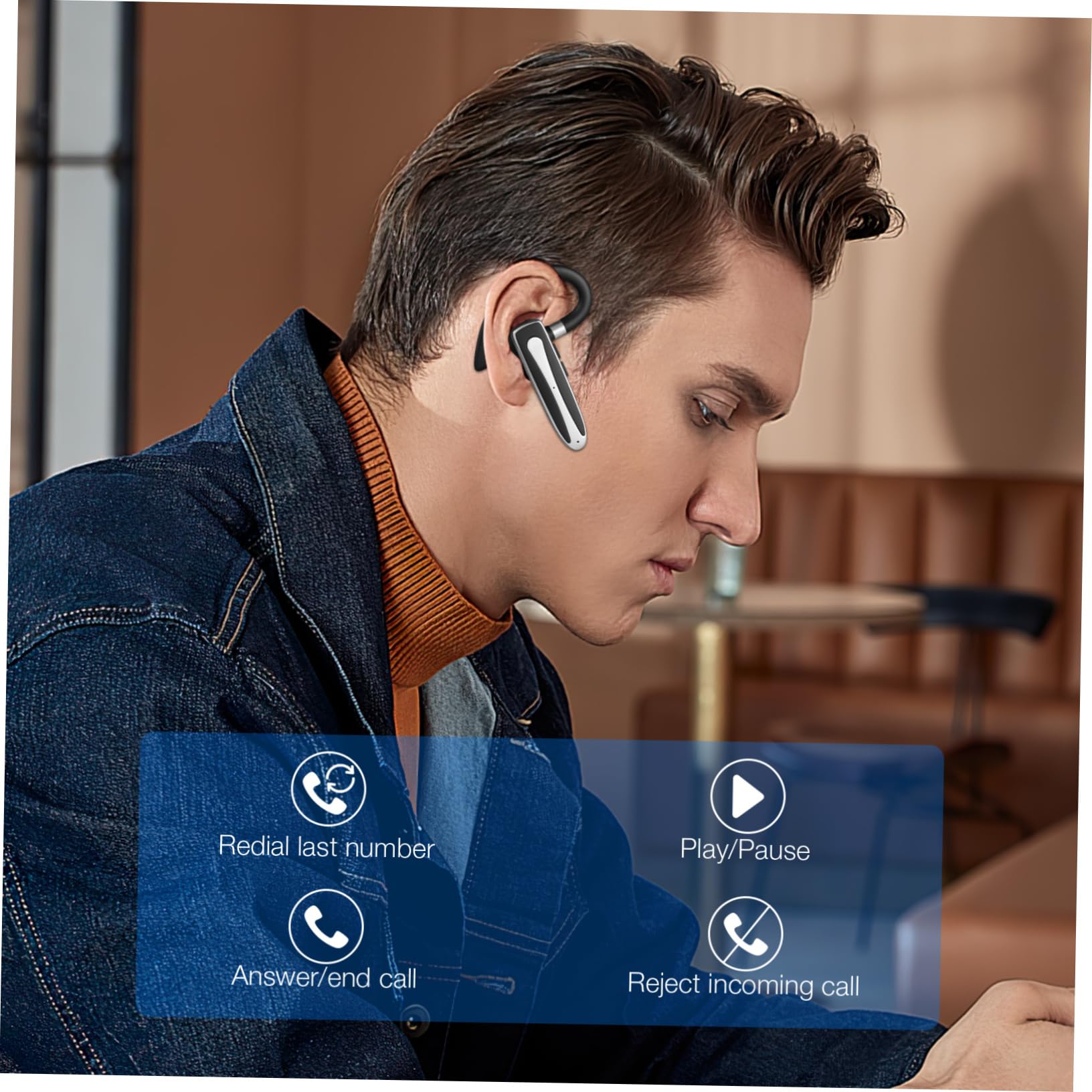Mipcase Auricolari Wireless con Archetto per Festa Estiva, Connessione Wireless Singola con Stabilità Elevata, Batteria 140mah e Custodia di Ricarica, per Sport e Cellulare