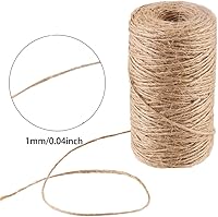 Vista 4 de CCINEE Cuerda de yute natural de 328 pies de 0.039 in para artes y manualidades, cuerda de yute para jardinería, cuerda rústica natural, cuerda