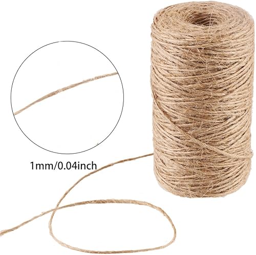 Miniatura 4 de CCINEE Cuerda de yute natural de 328 pies de 0.039 in para artes y manualidades, cuerda de yute para jardinería, cuerda rústica natural, cuerda