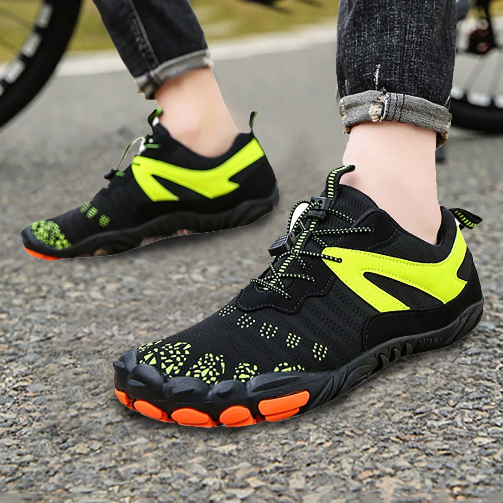 Générique Wasserschuhe mit runder und flacher Spitze aus Netzstoff, große Größe, für Paare, Fitness und Wassersport, Wandern, Wandern, Laufen, Herren