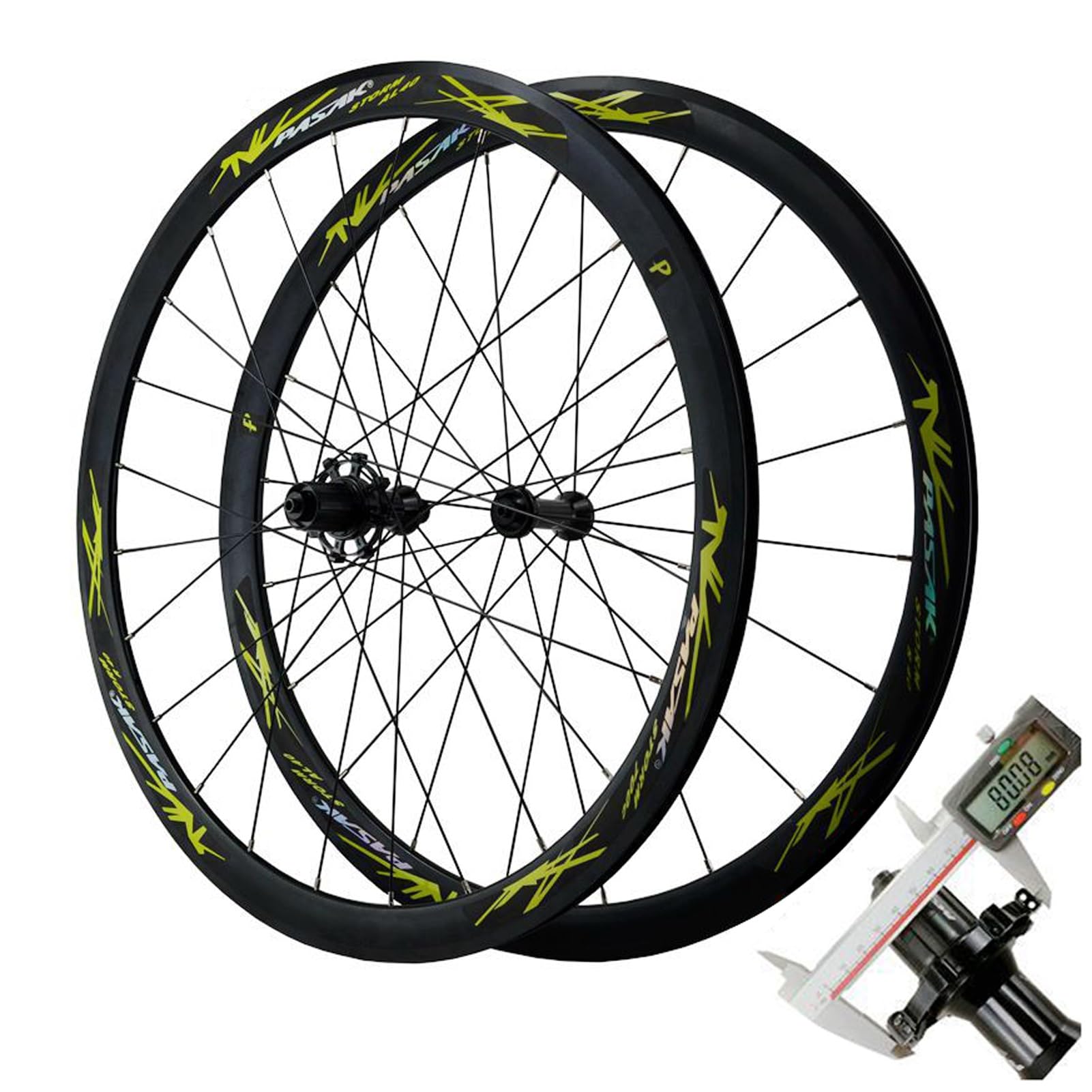 HOMSXPAC 40MM Road Bicycle Wheelset 700C Aluminum Alloy Racing V Brake Rim Quick Release Front & Rear Wheels 24H Bike for 7-11 Speed Cassette