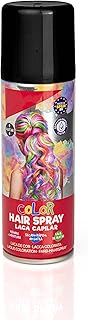 Laca de Pelo Color Negro 125ml - Spray Colores para Cabello Rápida coloración, Lavable