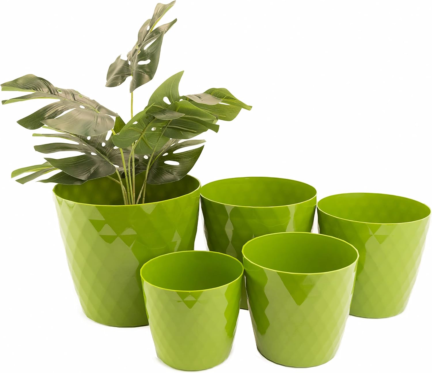 Home Garden Ornaments Green Plant Pots Indoor Set of 5 Sizes 12/14/16