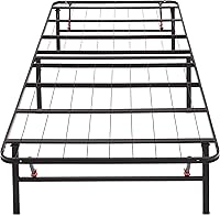 Vista 25 de Yaxa Basics Base de cama con almacenamiento, plataforma de metal plegable, acero resistente, no necesita somier, 14 pulgadas de alto, instalación