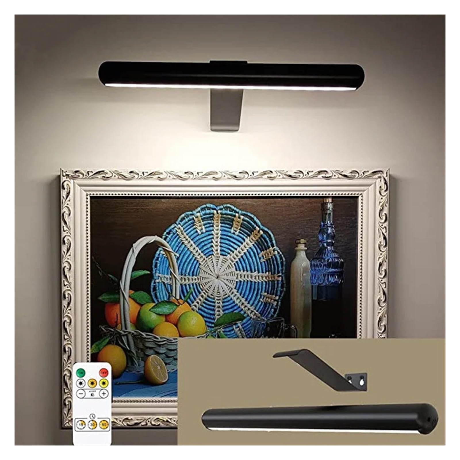 Lampada da parete magnetica ricaricabile for l'illuminazione 'immagine o specchio del bagno a camera letto, lampada a LED dimmerabile con applique telecomandate,Uso duraturo