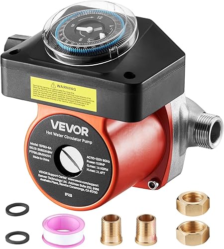 VEVOR Bomba de recirculación de agua caliente, con temporizador, kit de bomba de recirculación instantánea de 10 GPM, sistema de circulación de