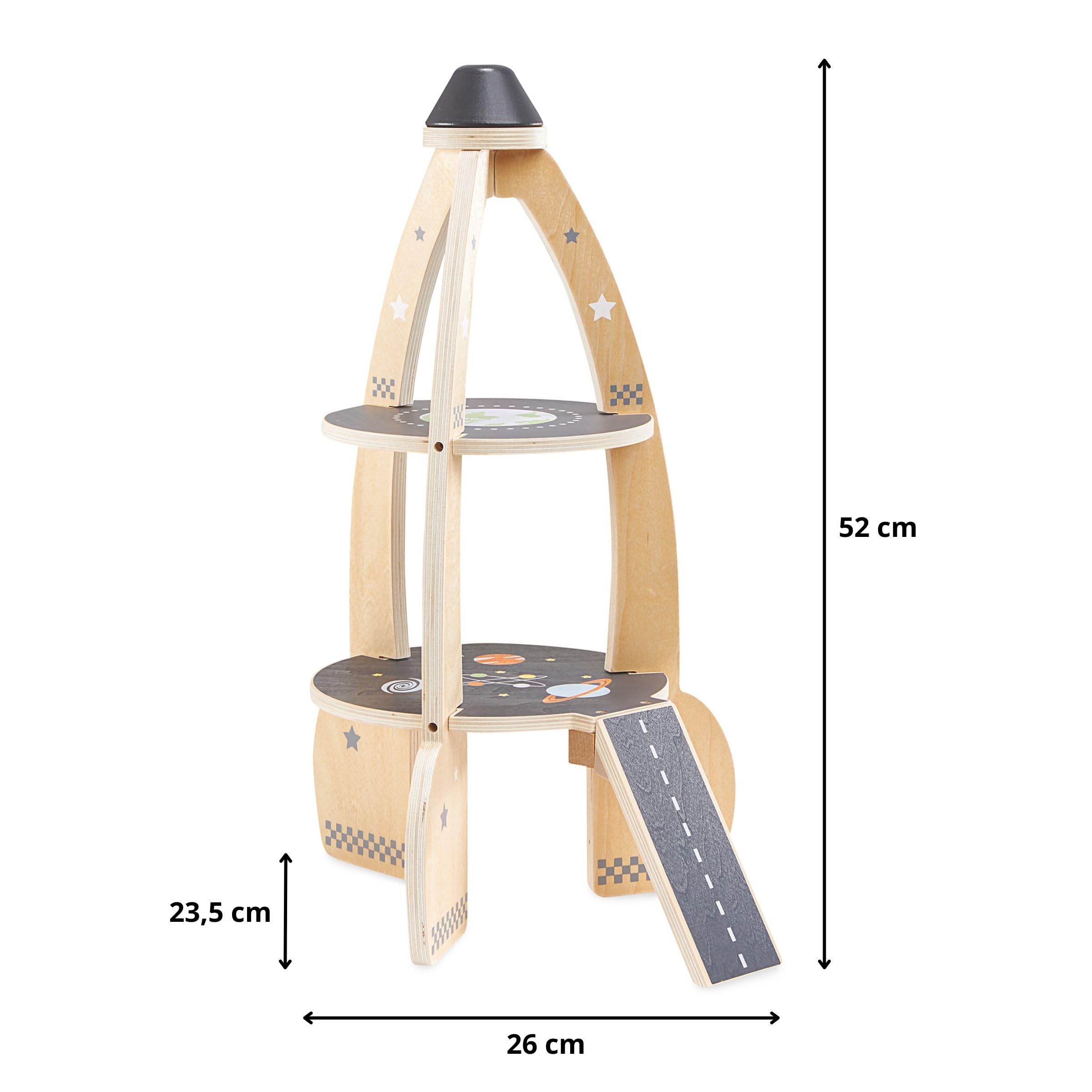 mamabrum Razzo Spaziale XXL in Legno Gioco Educativo da Esterno per Bambini 3+ Anni - Set Completo con Accessori per Sviluppare Immaginazione e Capacità Motorie