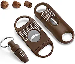 Conjunto de cortador de charuto, com cortador reto para charutos, cortador em V para charutos, perfurador de charutos, kit de acessórios multifuncionais para caixa de umidificador, ferramentas