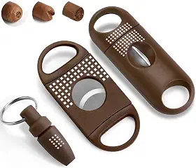 Conjunto de cortador de charuto, com cortador reto para charutos, cortador em V para charutos, perfurador de charutos, kit de acessórios multifuncionais para caixa de umidificador, ferramentas