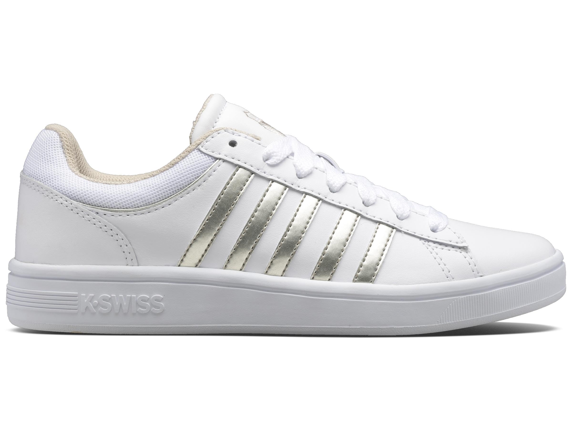 K-Swiss Women's Court Winston Sneaker, White/Champagne, 7.5 UK