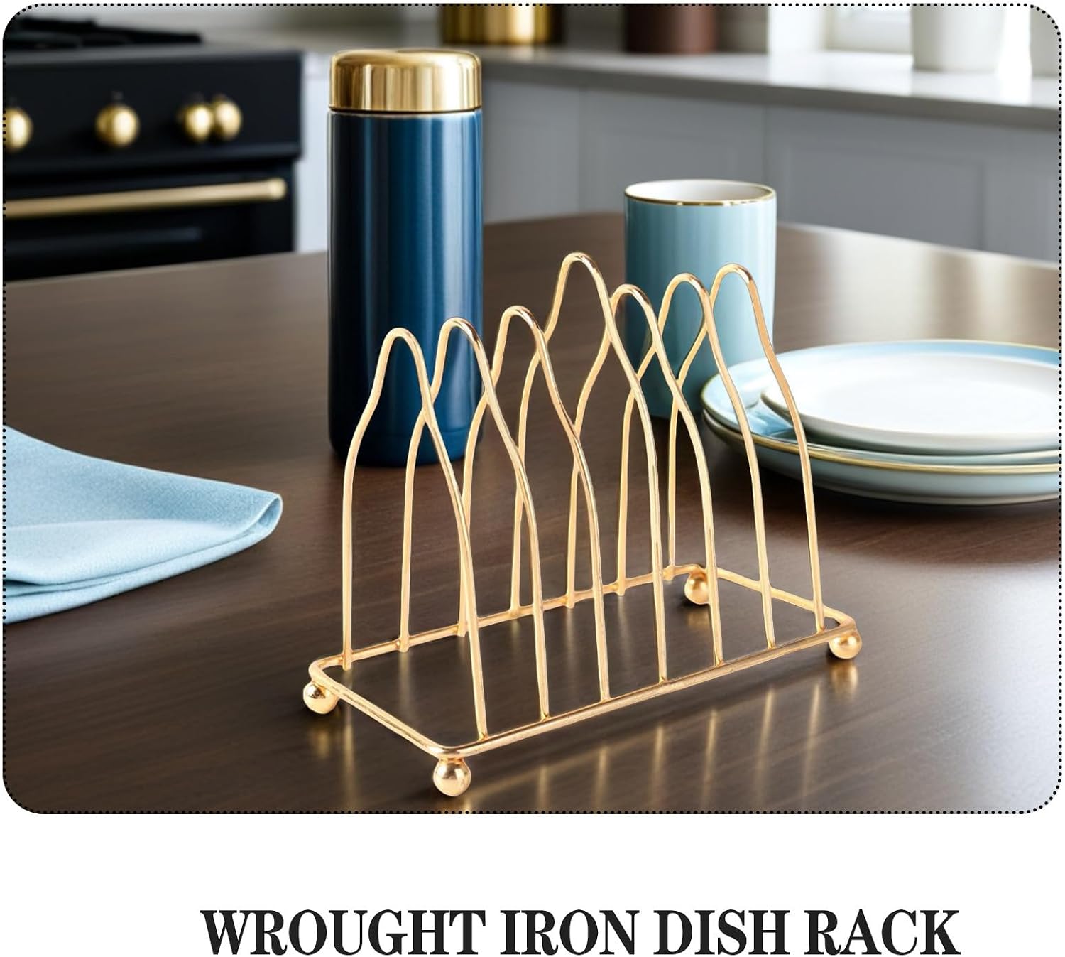 Cabilock Decorative Plate Holder Wear Resistant Plate Stand for Countertop Storage Delicate Plate Rack for Kitchen Organization and Stylish Living Decor