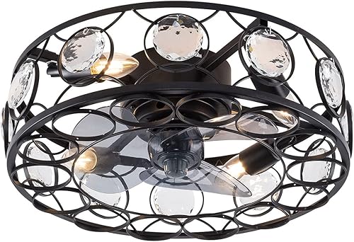 Miniatura 7 de Ventiladores de techo, 18 pulgadas (17.7 in) de metal retro con luces, ventilador de techo inteligente, control remoto, viento de 3 engranajes, 4