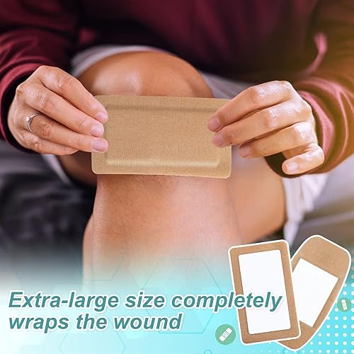 Miniatura 5 de 30 vendajes adhesivos extra grandes de 6 x 3 pulgadas y 5 x 3 pulgadas, vendaje adhesivo grande con almohadillas antiadherentes, vendajes grandes de