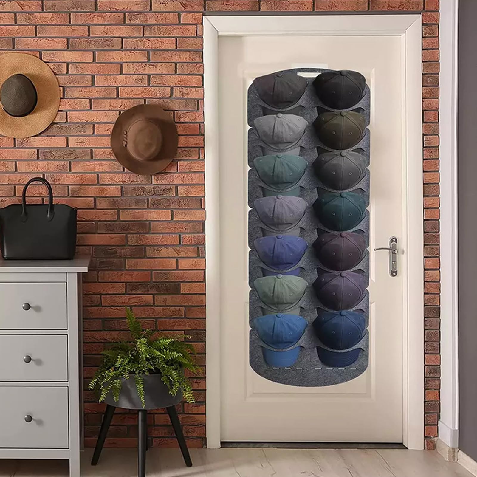 Caphouder muur, basecap-houder muur, hoedhouder wordt geleverd met 8