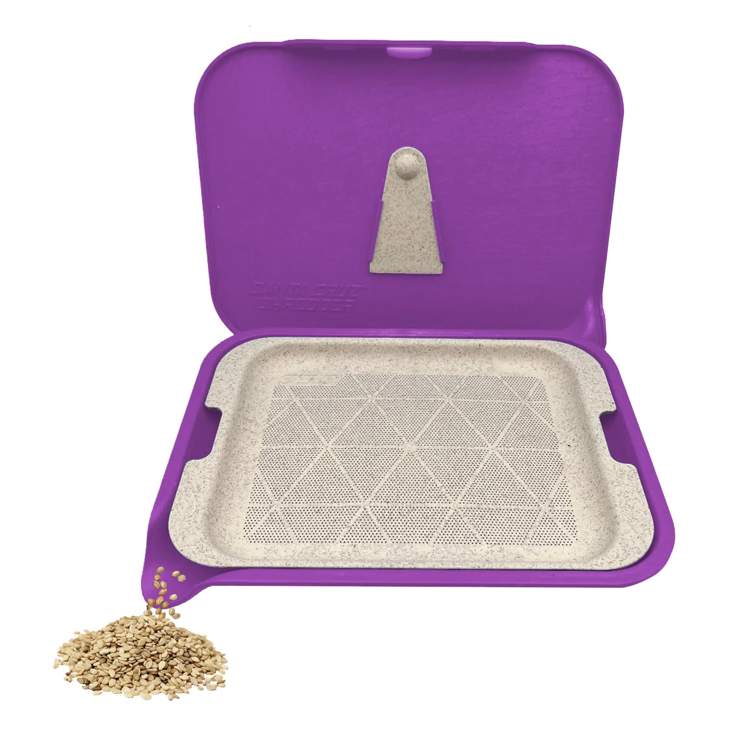 Plateau en chanvre Santa Cruz Shredder violet petit format bec verseur herbe
