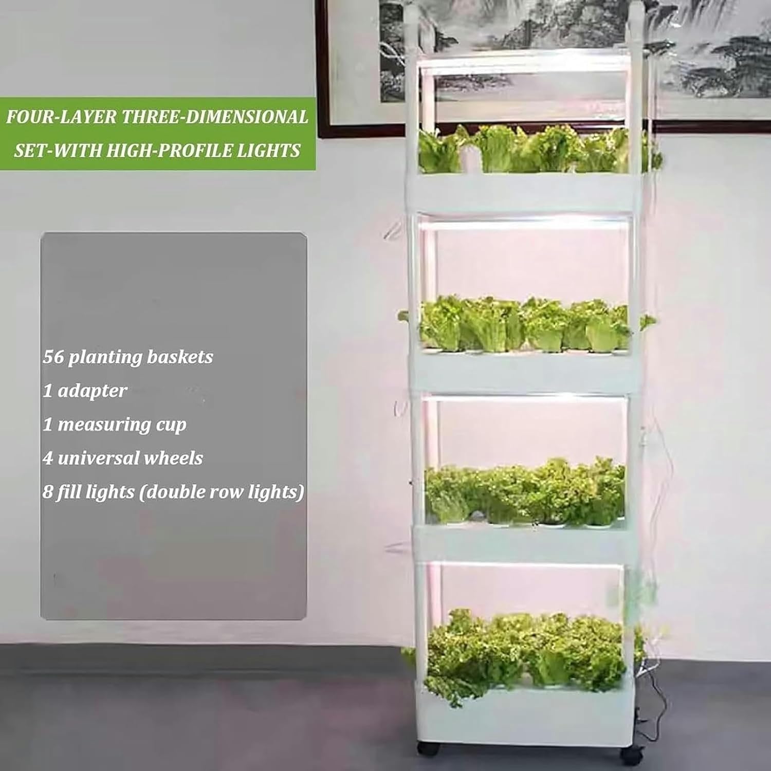 Wzglod Herb Garden kit,hydroponic Growing Kits & Systems,Hydroponics Tower with LED Grow Light,Indoor Garden hydroponic Growing System,for Herbs, Fruits and Vegetables
