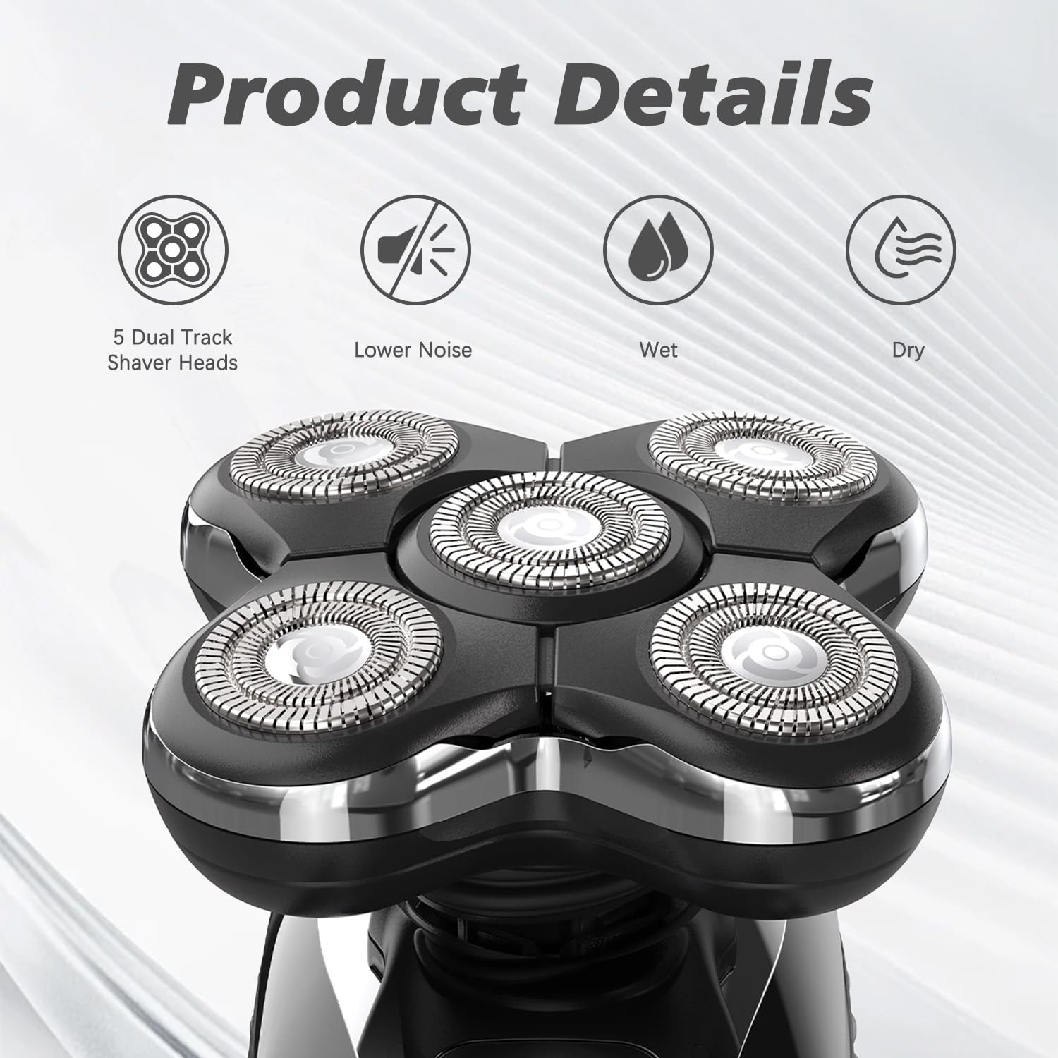 2 Pack Pro Head Shaver Replacement Blades Compatible with Remington Balder Pro Head Shaver Model XR7000, 5 Dual Track Heads for Remington Shaver, Precision Electric Shaving for Bald Men - Image 4