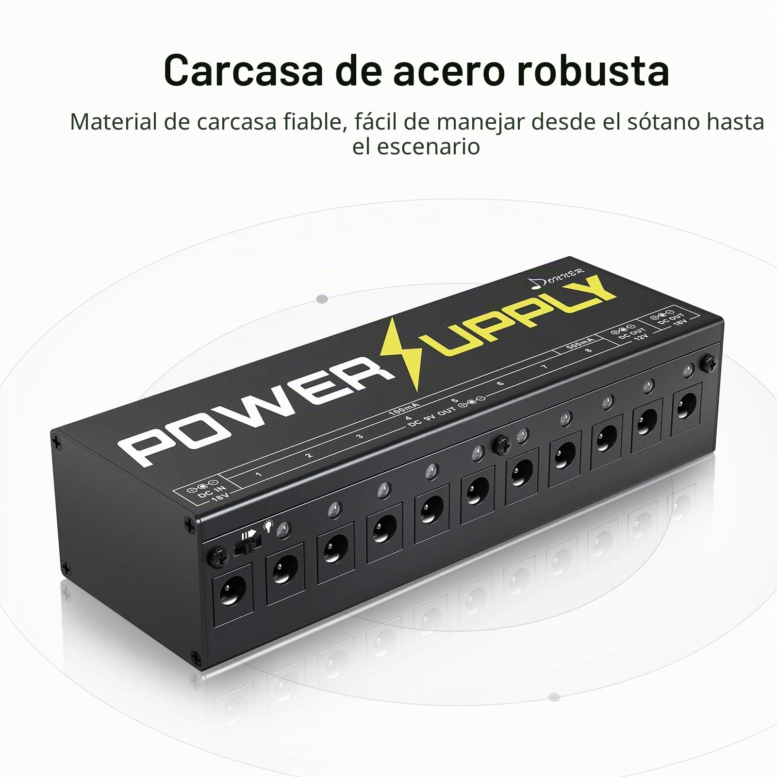 Donner DP-1 10 Pedales de efectos de guitarra con salida aislada Fuente de alimentación
