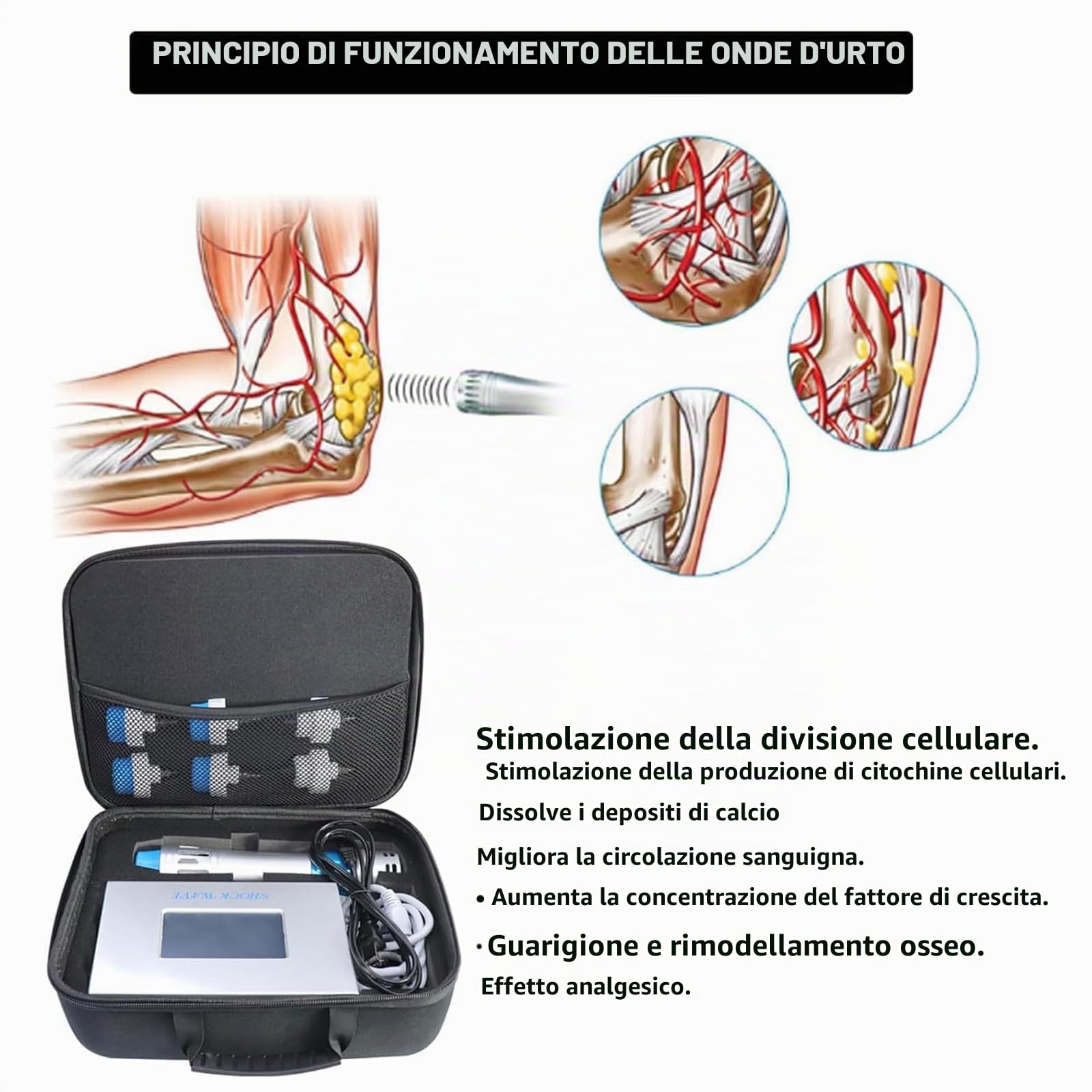 Terapia Ad Onde D'urto Focalizzate Extracorporee, Macchina Ad Onde D'urto Per La Disfunzione Erettile Con 7sonde, Energia Regolabile Da 60 a 200 MJ, Massaggiatore Muscolare Profondo,non Invasivo