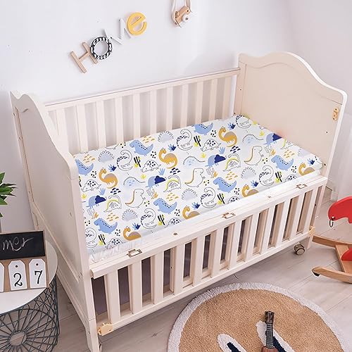 Miniatura 7 de Paquete de 2 sábanas para cuna de 52 x 28 pulgadas Ropa de cama para cuna, sábanas de algodón suave y transpirable para colchones estándar de cuna