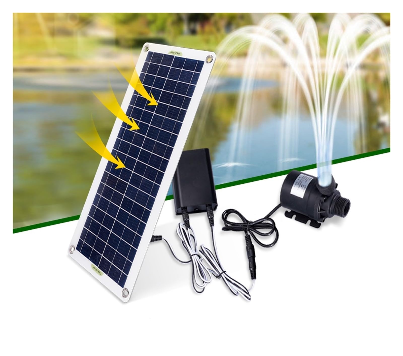 Pompa solare per acqua, 50W 800L/H Pompa ad acqua solare senza spazzole Set sommergibile ultra-silenziosa Motore for laghetto for pesci Decorazione for fontana da giardino(Solar panel and pump)