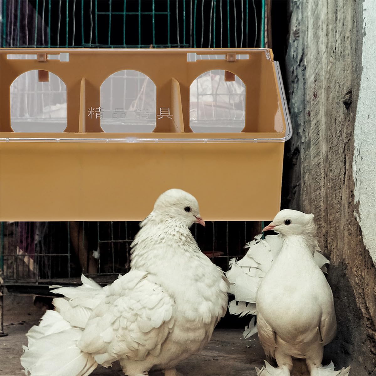Comedero Colgante Fácil de Limpiar E Instalar para Pájaros de Plástico 2 Piezas Marrón Adecuado para Jaulas de Mascotas y Alimentación de Aves