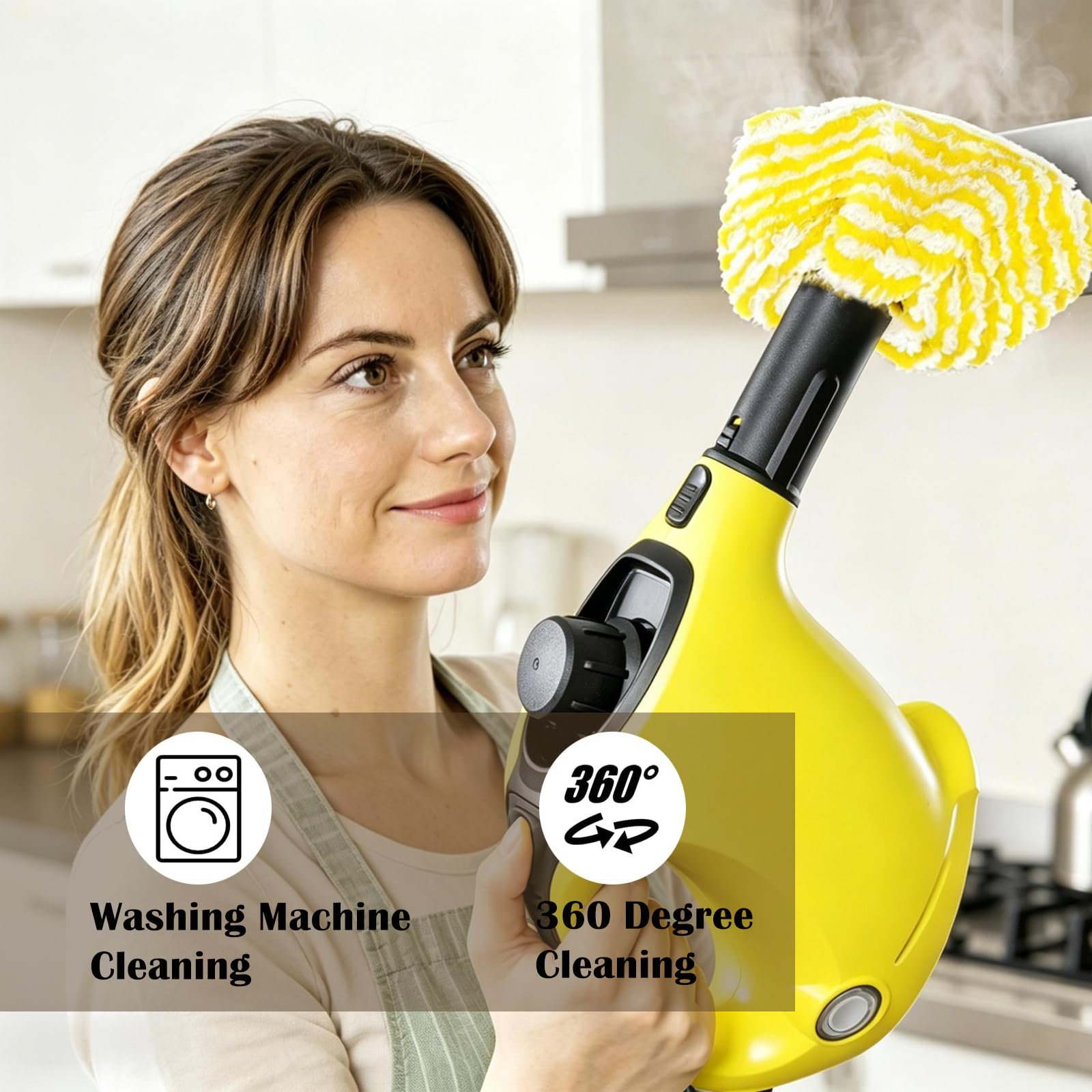 Zubehör für Kärcher Dampfreiniger, 12 Stück Ersatzteile mit 6 Mopbezügen & 6 Dampfwischtüchern für kärcher SC1,SC2,SC3,SC4,SC5, Maschinenwaschbar, für Verschiedene Bodenbeläge Geeignet