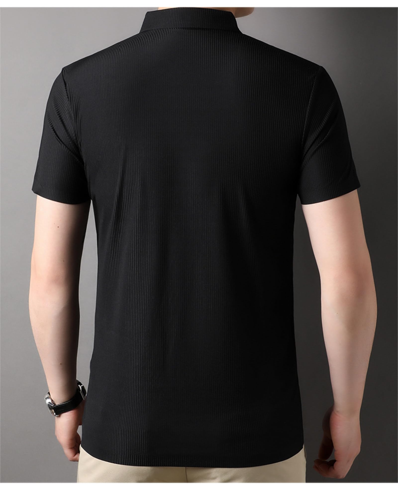 Moda Casual - Polo Estiva da Uomo in Tinta Unita, Casual, con Colletto Rovesciato, Manica Corta, Top, Abbigliamento, Uomo, Traspirante, Polo Sportiva da Tennis