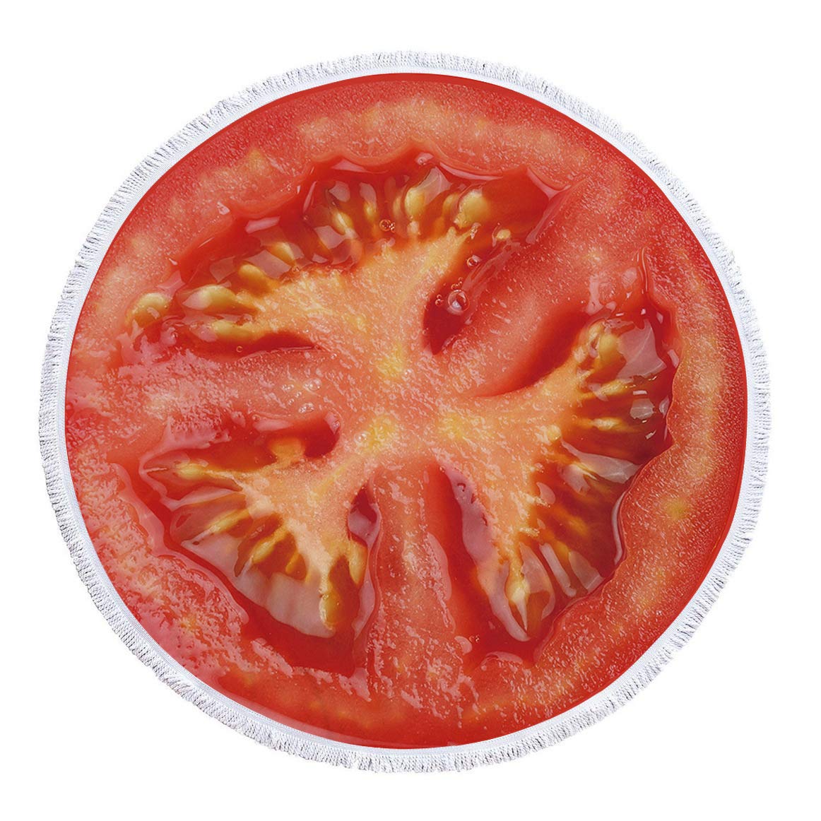 LIGUOGUO Oversize Fruit Round Beach Towel with Tassel Multi-Purpose Yoga Mat Kids Crawl Pads Towel Blanket Microfiber Circle Large Towel for Adults Teens - 59