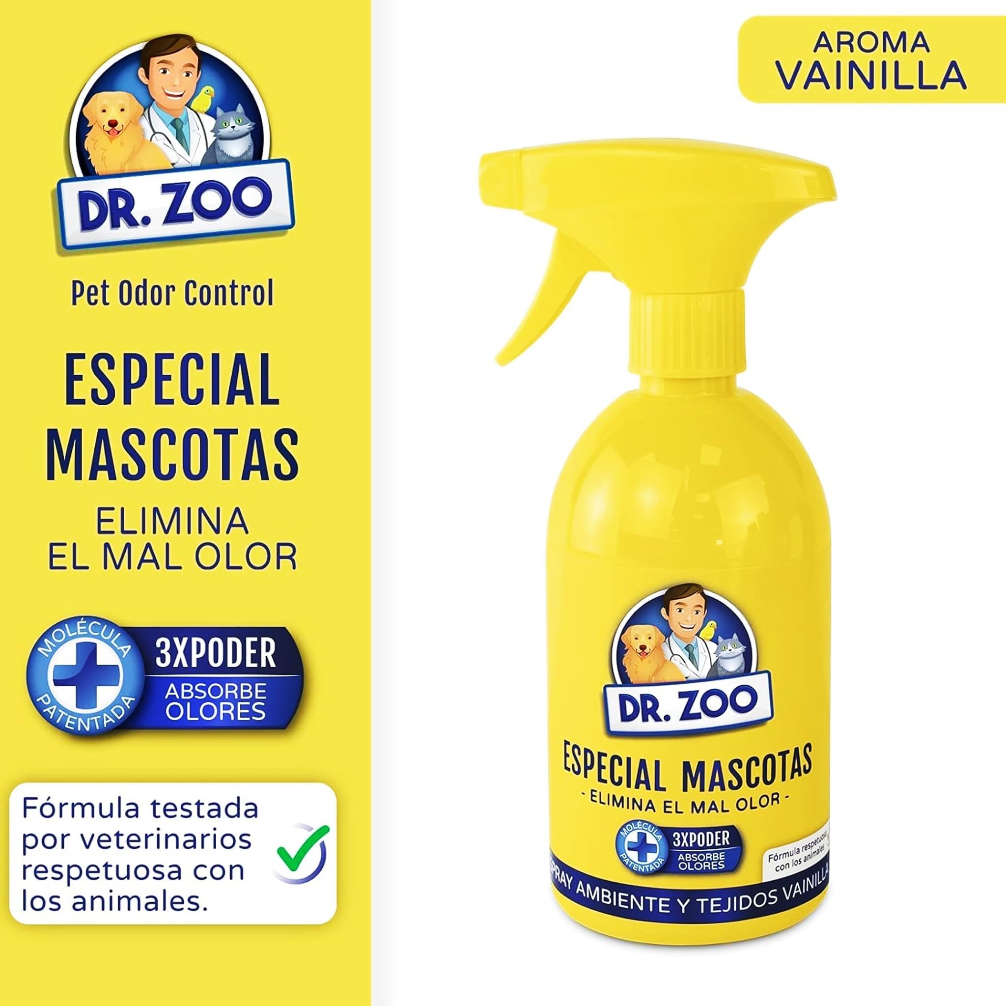 Bricoloco.com Spray Zoo Deodorante casa, auto e tessuti speciali odori animali domestici 500ml. Profumo di vaniglia che elimina i cattivi odori e non macchia i vestiti (6)