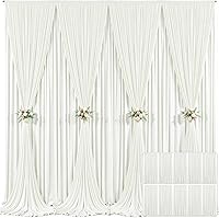 10 Panels Wrinkle-Free Ivory Backdrop Curtains 5ft x 10ft - Wedding Party Photo Booth Drapes, Baby Shower Photography Backdrop by Tao-Ge