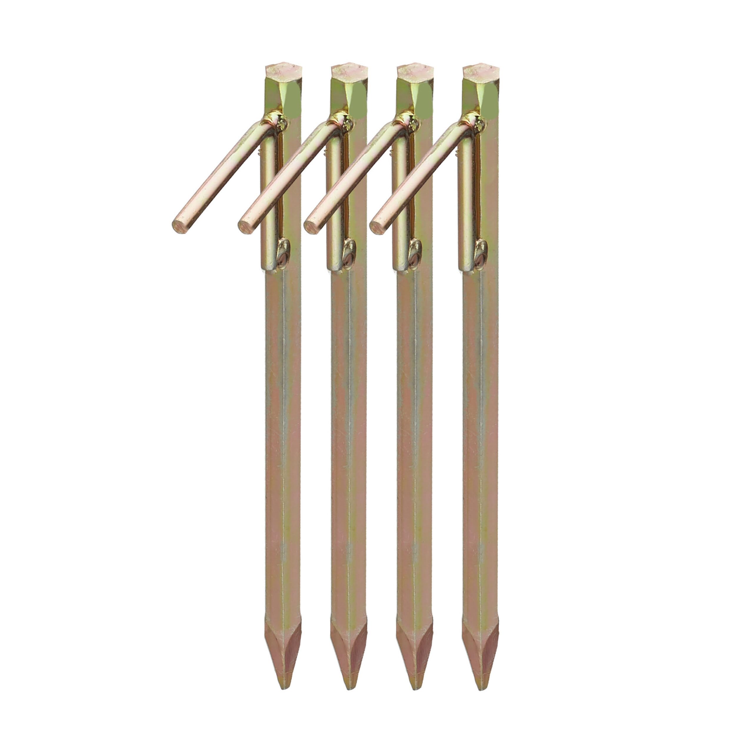 Piquets de Fixation Sol XL, Lot de 16, Acier galvanisé, Sardines Tente, bâche, tonnelle, 30,5 cm de Haut, doré | Accessoires de tente, à enfoncer, en acier galvanisé