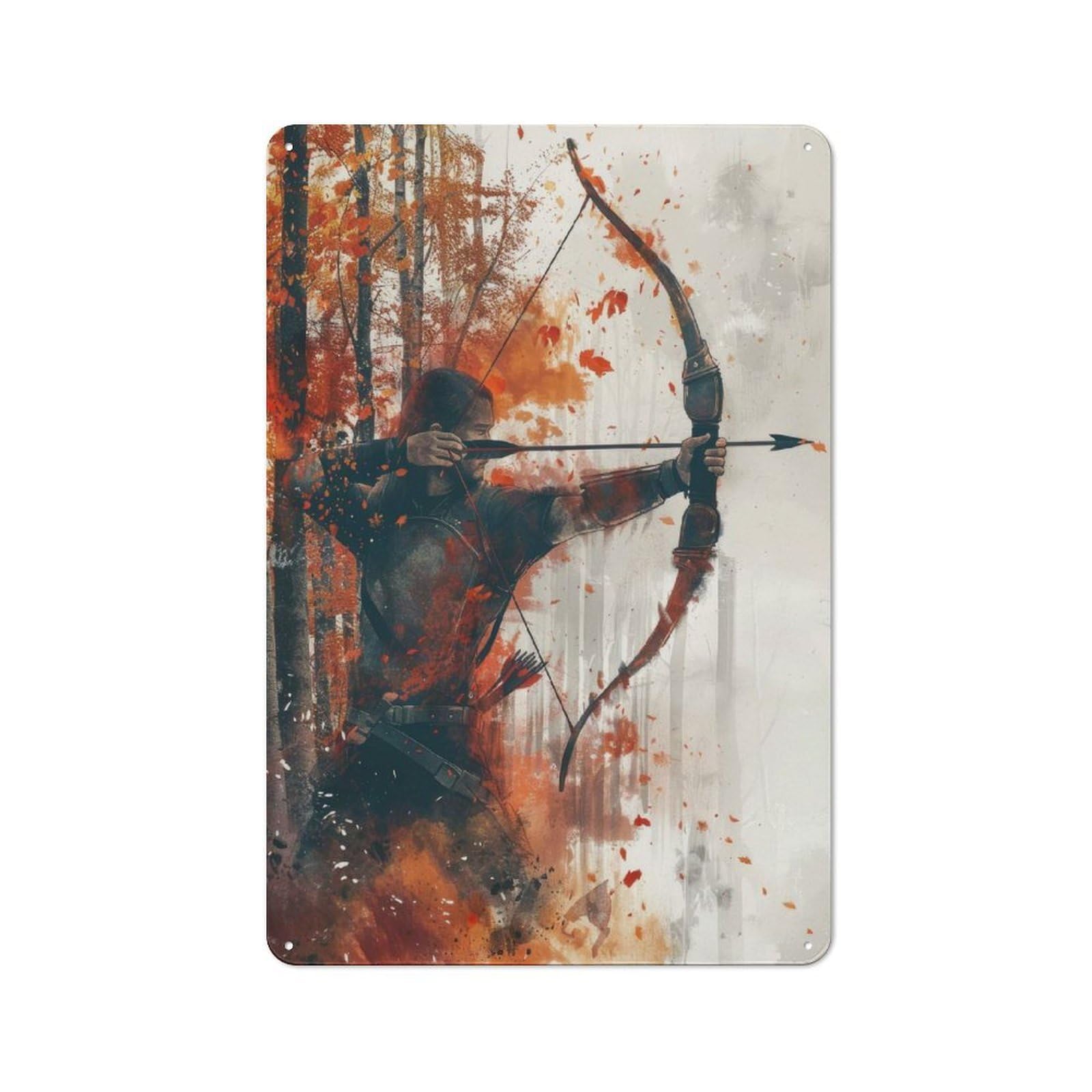 Junmoney Autumn Archers Aim Metal Wall Sign 30X20cm Featuring For Bar Or Restaurant, For Bar Decor Enthusiasts