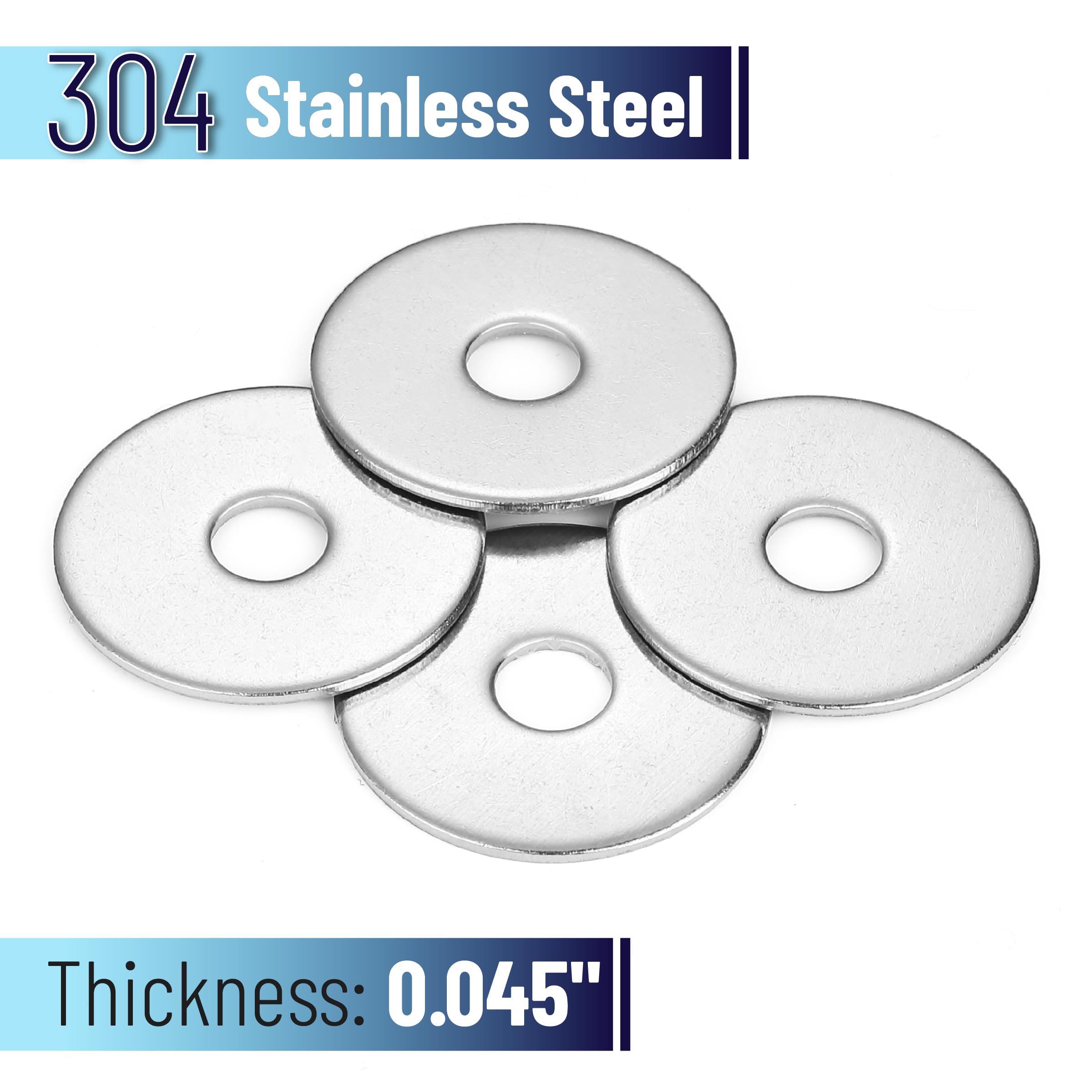 Stainless Steel Fender Washers - 100 Pack -3