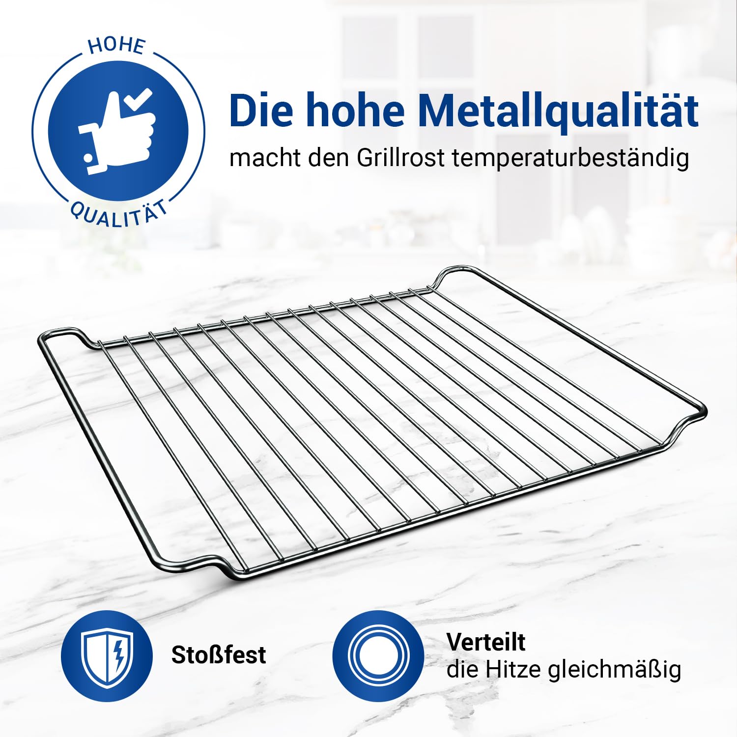 Anakel Home Grille De Four 445x340x22mm Compatible Whirlpool, Ignis, Bauknecht - Acier Inoxydable